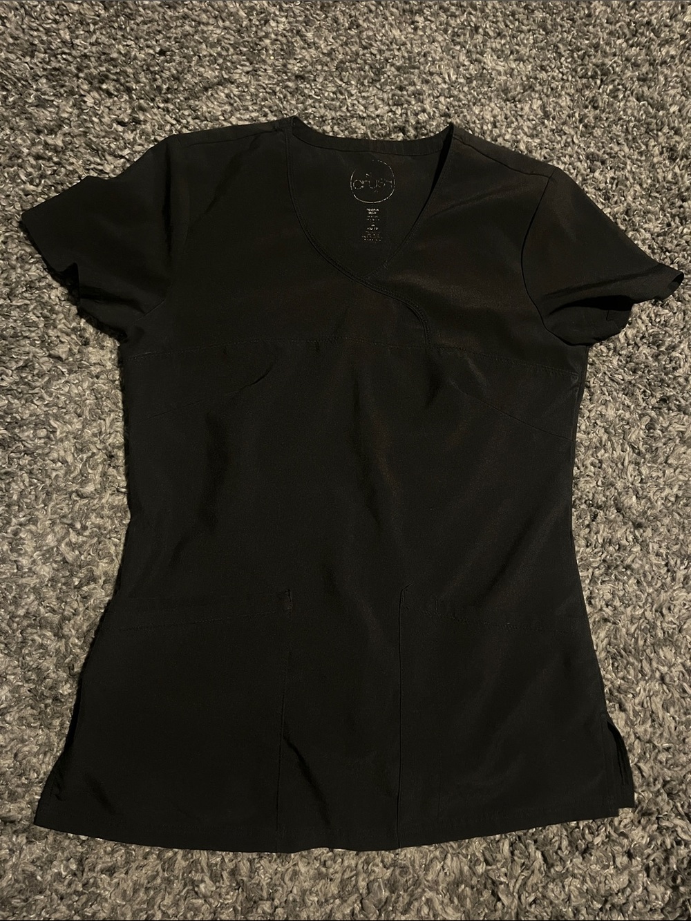 Women’s Black V-Neck Short Sleeve Top Scrub Top